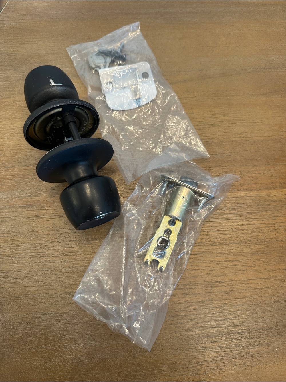 Matte Black Door Knob Set - Round Style A Little Worse for the Wear